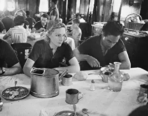 Sinaia: Dining room on refugee ship WWII