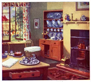 Housekeeping: Dining room at teatime with open window