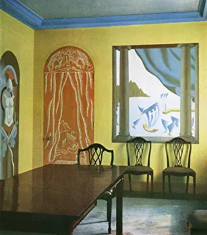 Trompe: Dining room with wall decorations by John Armstrong
