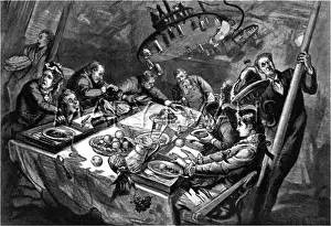 Experiencing: Dining Saloon in a Gale, Atlantic Ocean, 1879