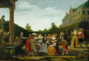 Velde: Dinner in a garden