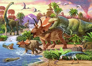 Triceratops: Dinosaur confrontation along an ancient river