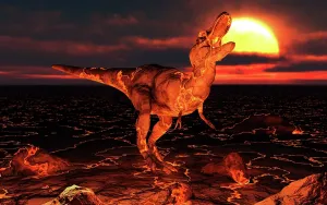 Tyrannosaurus: A dinosaur covered in lava during the Paleogene