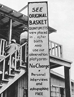 Superstitious: Dionne quintuplets, 1936: observation platform