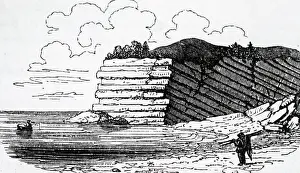 Strata: Dip and Strike. Section of curved strata at St
