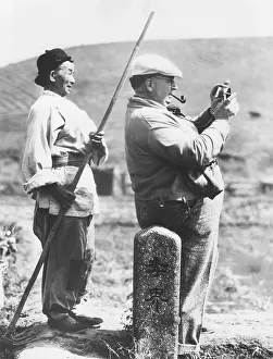 Freund: Director Karl Freund testing the light conditions