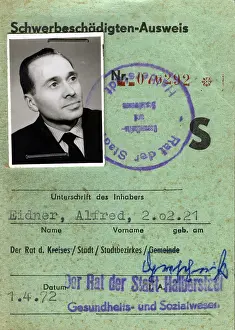 Halberstadt: Disabled persons pass, Halberstadt, Germany, 1972