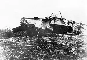 Knocked: Disabled tank on Western Front, WW1