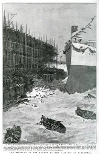Blackwall: Disaster at the launch of H.M.S Albion at Blackwall 1898