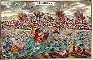 Kaspar: disasters, earthquakes, Lisbon, 1.11.1755, coloured