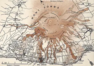 Volcanos: disasters, volcanos, Mount Vesuvius, map of lava