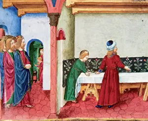 Predis: The disciples in the cenacle, prepared by order of Jesus. Co