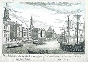 Disembarkation: The disembarkation of British troops at New York