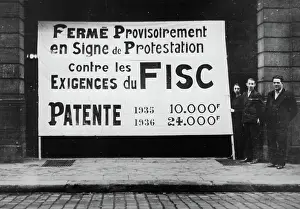 Disgruntled: A disgruntled businessman protests