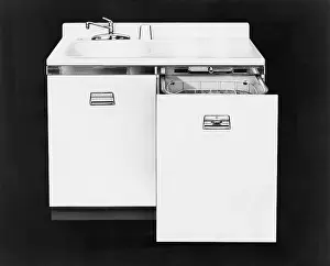 Convenient: Dishwasher, circa 1950s