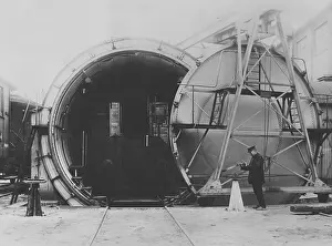 Cleanliness: Disinfection of a train in Potsdam, 1915
