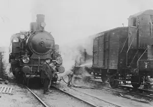 Cleanliness: Disinfection of a train in Potsdam, 1915
