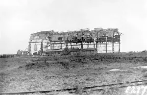 Forbidden: Dismantled German hangar, around 1920