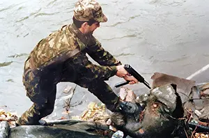 Thrown: Dismantled statue of Lenin in Grozny, 1991