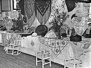 Shawls: Display of homemade arts and crafts