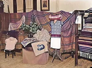 Shawls: Display of homemade arts and crafts