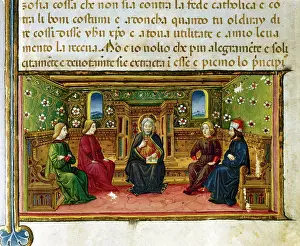 Predis: Dispute on the Incarnation. Codex of Predis (1476). Italy