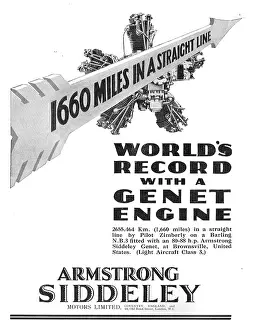 Genet: Distance Record For Armstrong Siddeley Genet Aero Engine