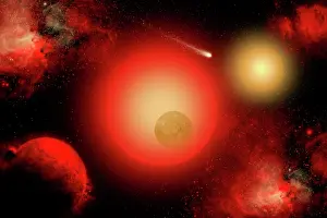Comet: A distant binary star system located within The Milky Way