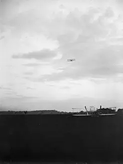 Dayton: Distant view of Bishop Milton Wright during his first ride i