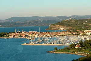 Slovenia: Distant view of Izola, Slovenia