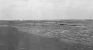 Seconds: Distant view of the Wright airplane just after landing, take