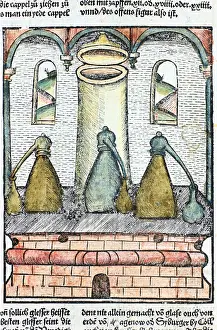 Distillation: Distillation 1500. Three alembics stand on top
