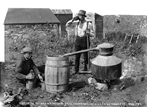 Distilling Poteen in a Private Still, Inishowen, an Irish Ho