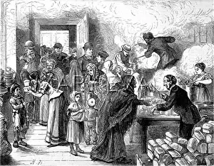 Relieving: Distributing soup at Brightside, Sheffield 1879