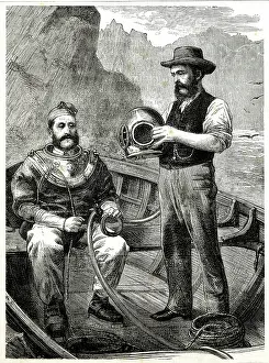 Divers: Diver at work in sea diving suit