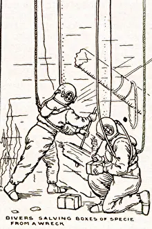 Salvaging: Divers Salvaging From A Wreck