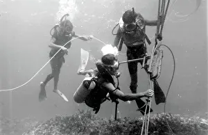 Shackle: Divers with underwater house off the coast of Malta