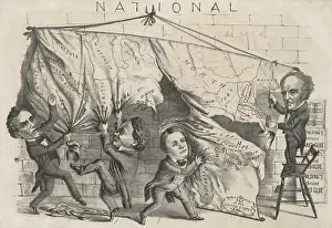 Sectionalism: DIVIDING THE NATIONAL MAP, 1860. Satire of