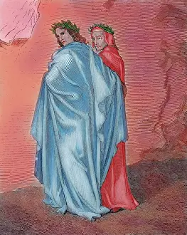 Inferno: Divine Comedy. Journey of Dante through the Hell, guided by