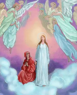 Beatrice: Divine Comedy. Paradise. XXI Canto. Dante ascends with Beatr