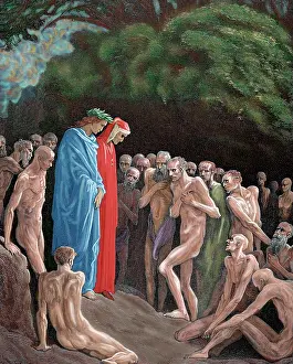 Dore: Divine Comedy. Purgatory. The gluttons. XXIV Canto. By Dore