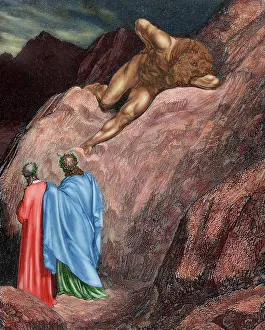 Twelfth: Divine Comedy. Twelfth Canto of Hell. Dante and Virgil befor