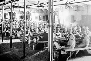Exmouth: Divisions at meals, Training Ship Exmouth, early 1900s