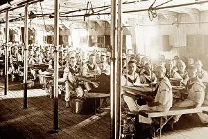 Exmouth: Divisions at meals, Training Ship Exmouth, early 1900s