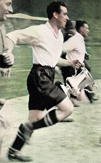 Dixie Dean, Everton Captain, with the F.A. Cup, 1933