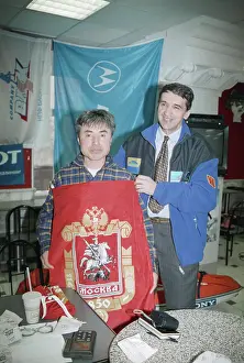 Pennant: Dmitry Shapiro and his sons at press conference