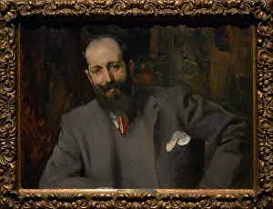 Handkerchief: Doctor Joaquin Decref y Ruiz. Portrait by Joaquin