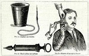 Ears: Doctor syringing a patient's ear