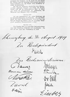 Swearing: Document on the adoption of the new constitution, 1919