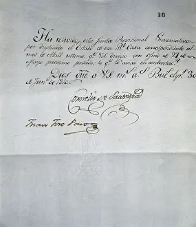 Potosi: Document of the Junta Provisional de Potosi